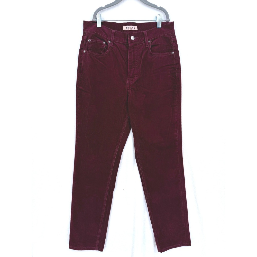 Boden Burgundy Corduroy High Rise Straight Leg Pants Size 6R Career Office Wear